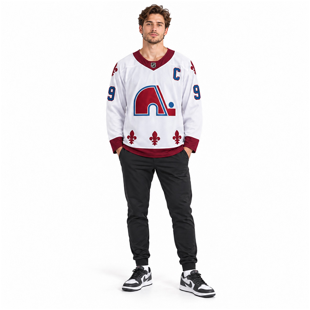 Джерси Adidas Quebec Nordiques Joe Sakic #19 Captain Vintage Hockey Jersey — White