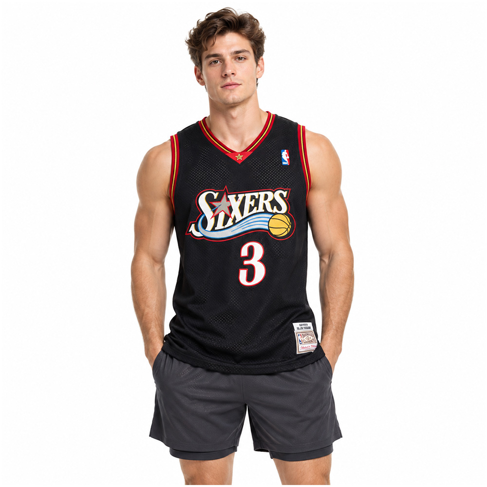 Джерси Philadelphia 76ers Allen Iverson #3 Hardwood Classics Swingman Jersey, Black