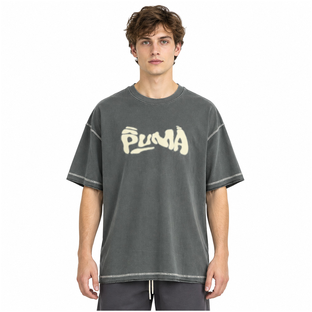 Футболка PUMA Graphic Washed Oversized Tee — Dark Grey