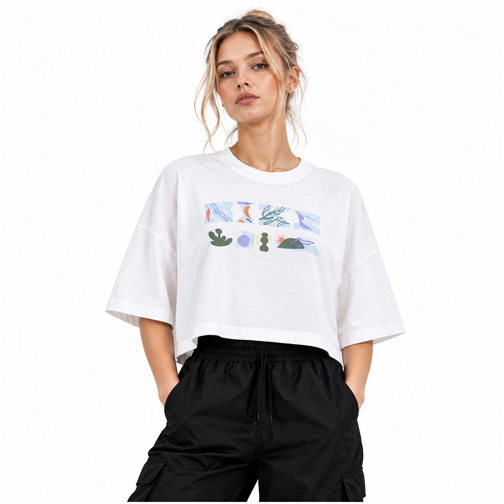 Футболка Nike Dri-FIT Printed Cropped Crewneck T-Shirt