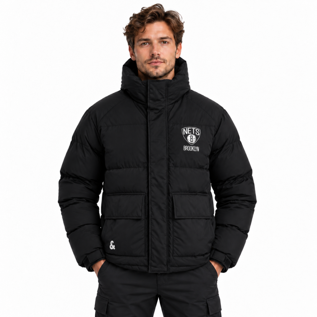 Пуховик Jack & Jones Brooklyn Nets Puffer Jacket — Black