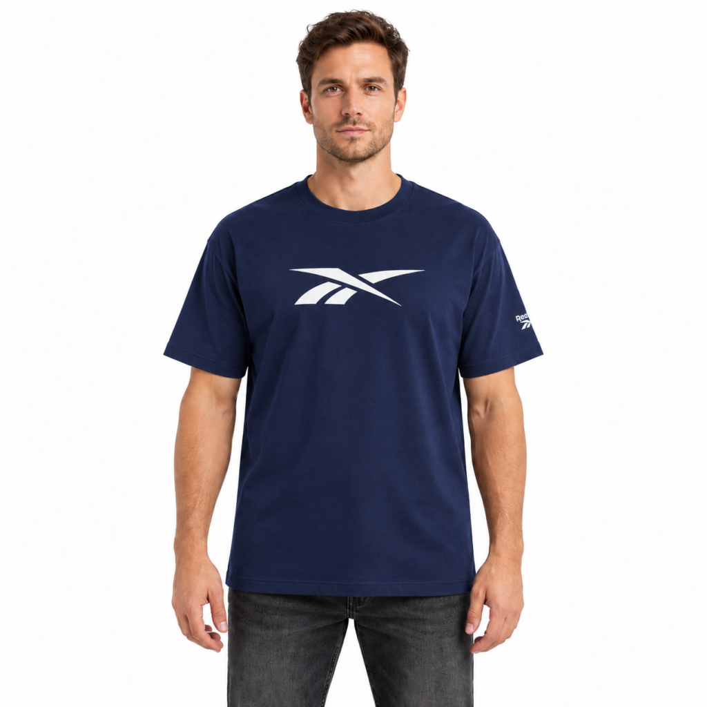 Футболка Reebok Men’s Big Logo Crewneck Short Sleeve Tee, Vector Navy
